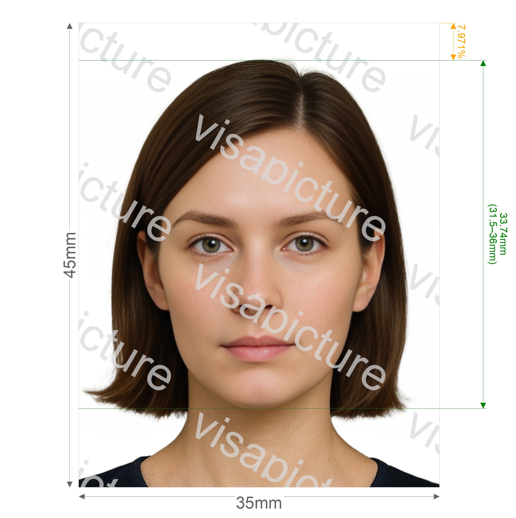 Cameroon Cameroon passport 35x45 mm (3.5x4.5 cm) photo after processing - compliant 35.0x45.0mm result