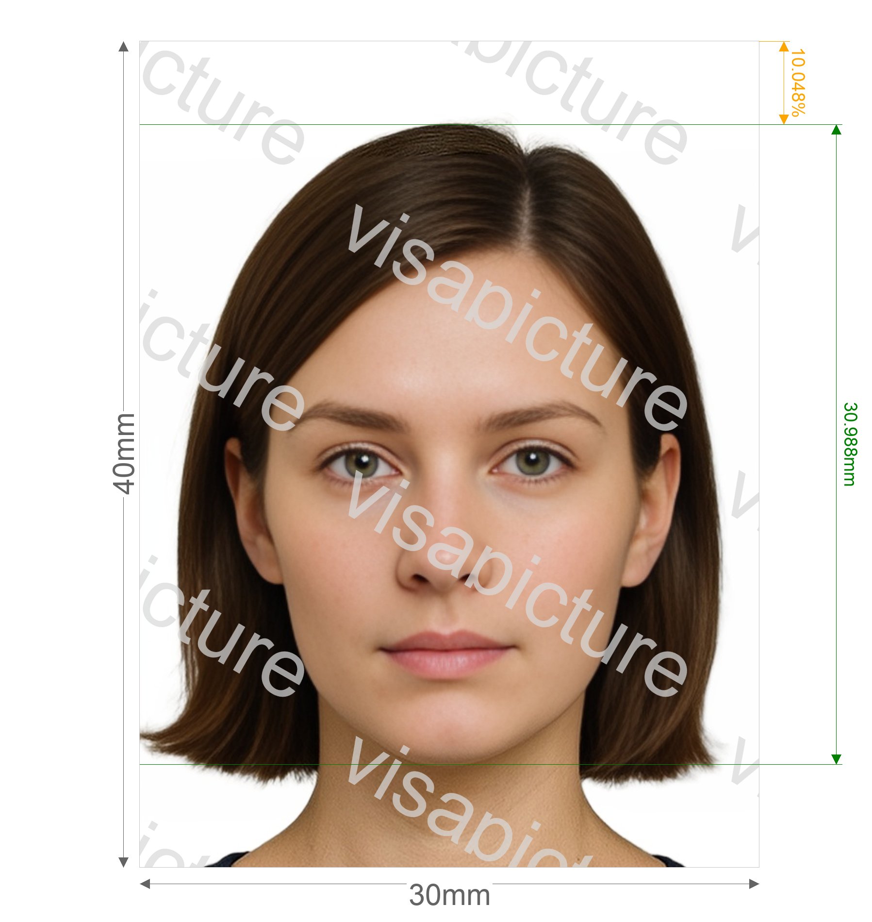 Angola Angola visa 3x4 cm (30x40 mm) photo after processing - compliant 30.0x40.0mm result