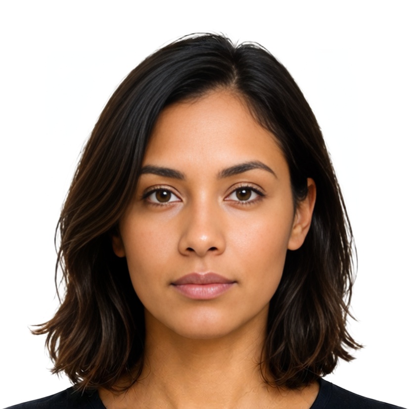DJ Djibouti ID card 3.5x3.5 cm (35x35 mm) photo example — 35×35mm white background, AI-processed result