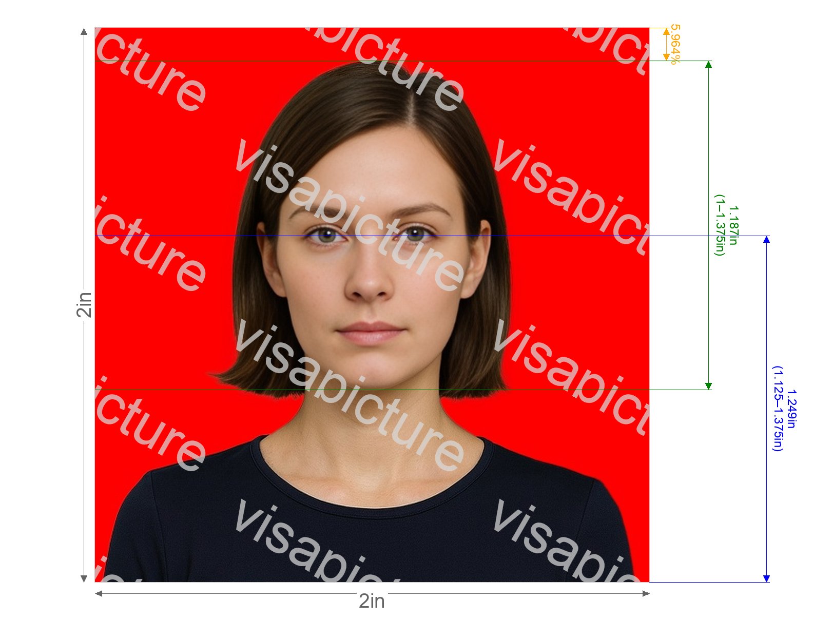 Indonesia Indonesia passport 51x51 mm (2x2 inch) red background photo after processing - compliant 50.8x50.8mm result