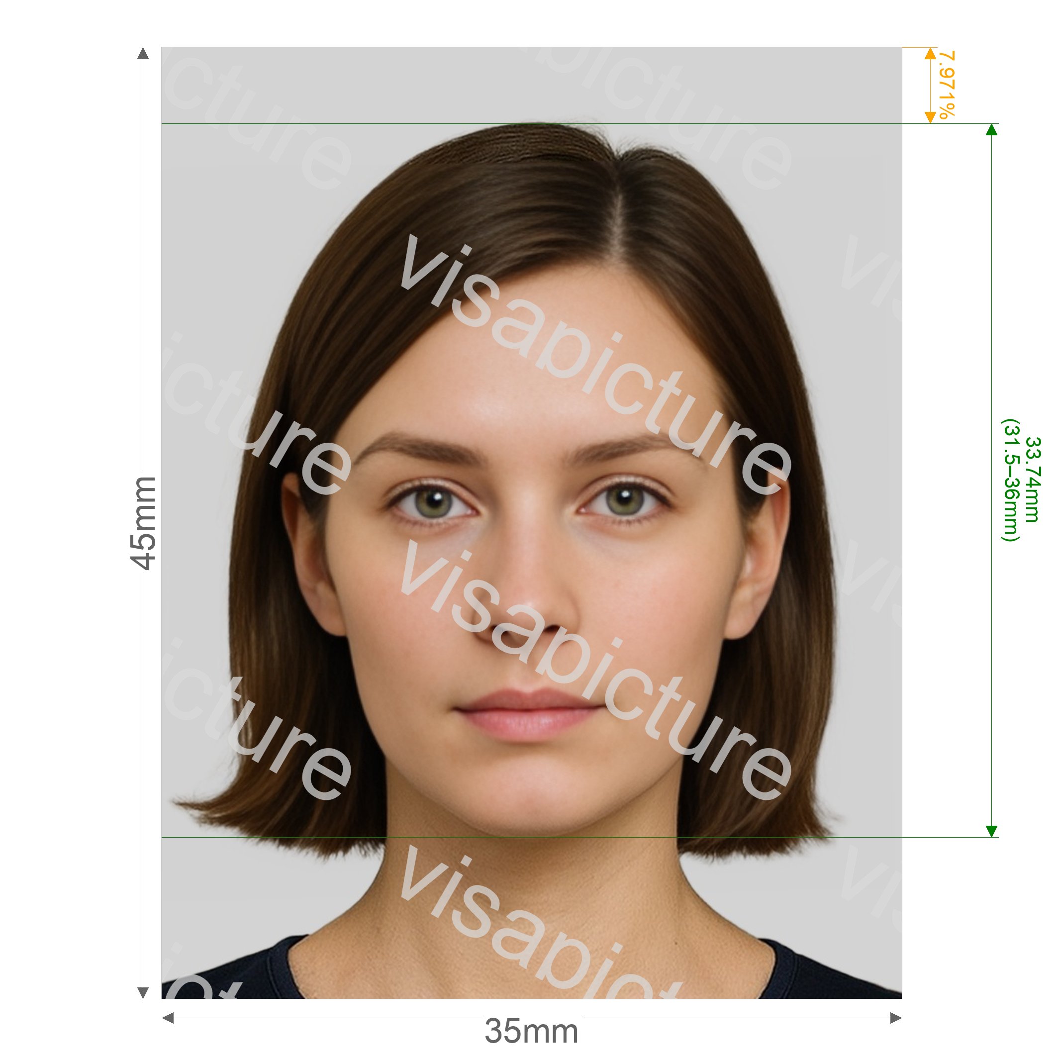 Austria Austria Passport 35x45 mm (3.5x4.5 cm) photo after processing - compliant 35.0x45.0mm result