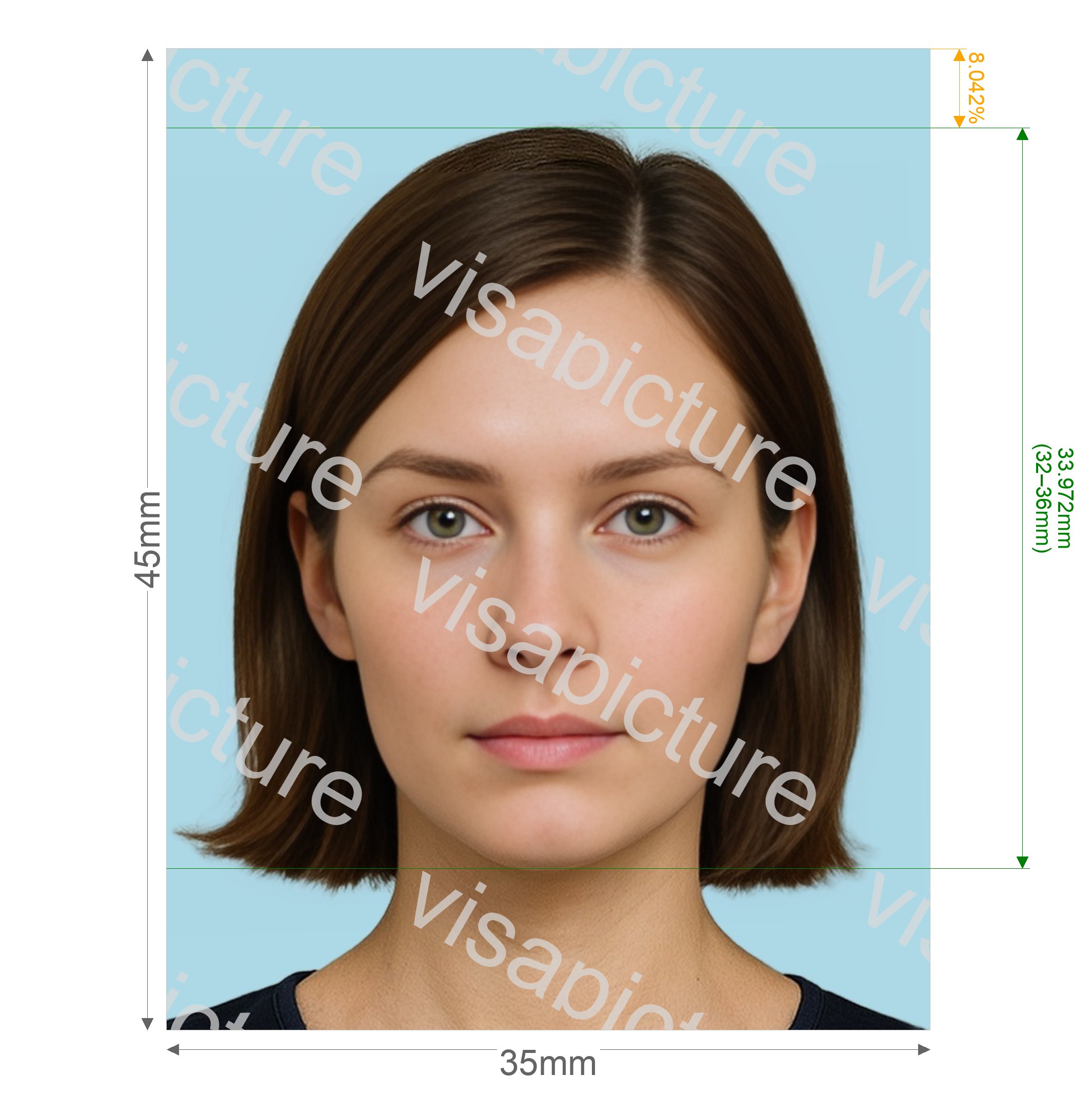 Japan Japan APEC Business Travel Card 35x45 mm photo after processing - compliant 35.0x45.0mm result