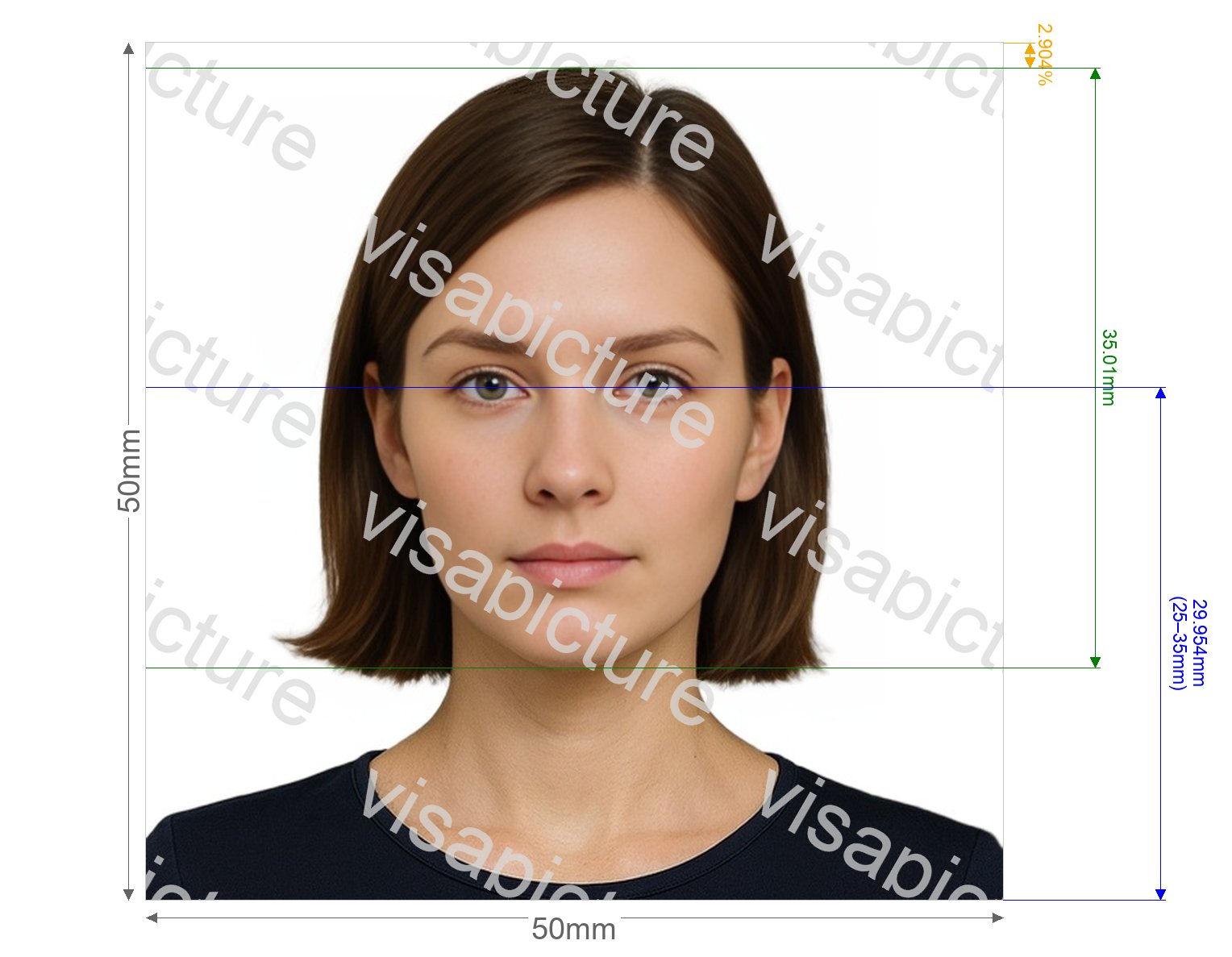 Afghanistan Afghanistan passport 5x5 cm (50x50 mm) photo after processing - compliant 50.0x50.0mm result