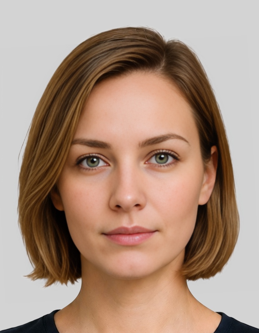 MK North Macedonia visa 35x45 mm photo example — 35×45mm light_grey background, AI-processed result