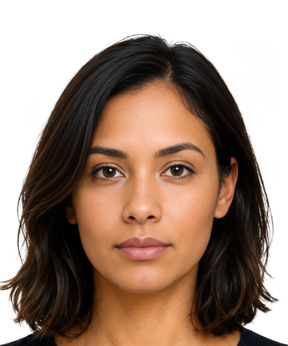 NP Nepal NRN ID card 25x30 mm photo example — 25×30mm white background, AI-processed result