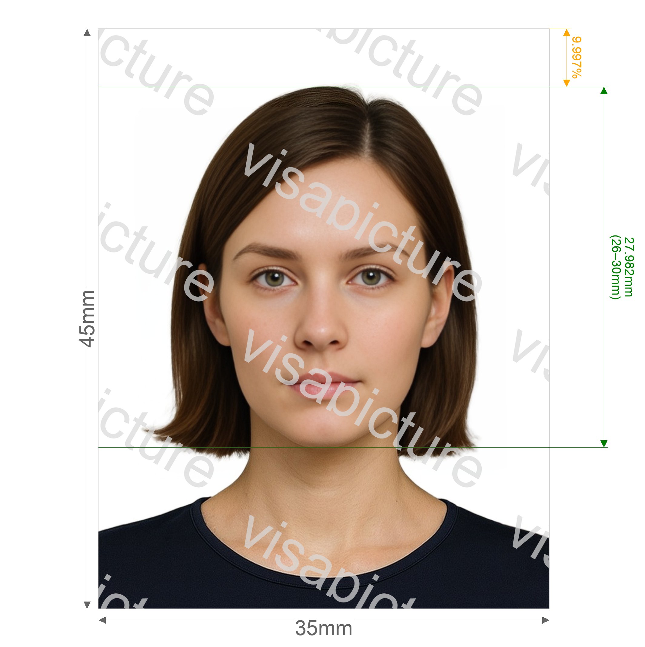 Netherlands Netherlands Visa 35x45 mm (3.5x4.5 cm) photo after processing - compliant 35.0x45.0mm result