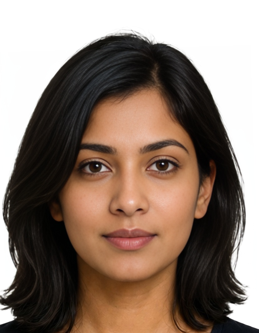 Bangladesh Bangladesh visa 45x35 mm photo example — 35×45mm white background, AI-processed result