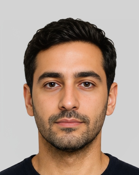 QA Qatar passport 38x48 mm (3.8x4.8 cm) photo example — 38×48mm light_grey background, AI-processed result