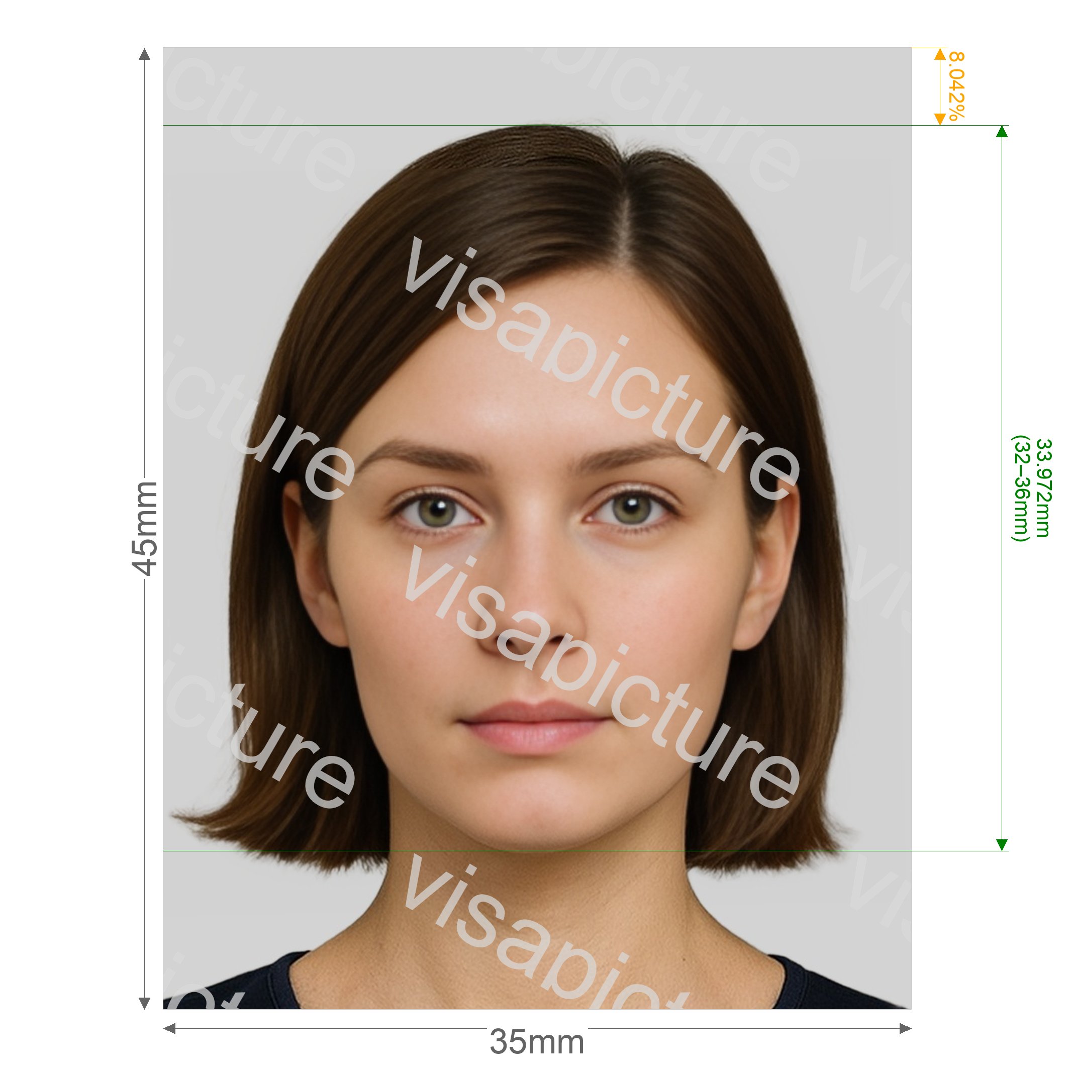 Slovenia Slovenia visa 35x45 mm photo after processing - compliant 35.0x45.0mm result