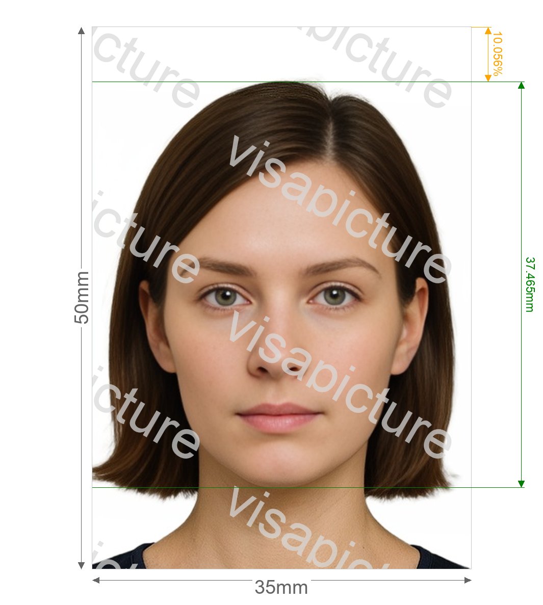 Suriname Suriname passport 50x35 mm photo after processing - compliant 35.0x50.0mm result