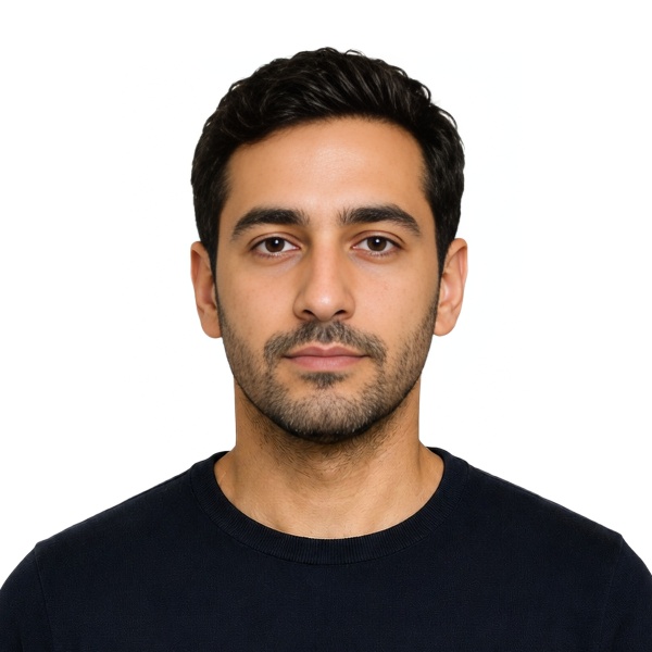 SY Syrian passport 2x2 inches (5x5 cm, 51x51 mm) photo example — 50×50mm white background, AI-processed result