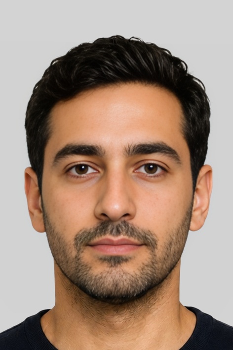 UAE UAE residence 4x6 cm photo example — 40×60mm light_grey background, AI-processed result
