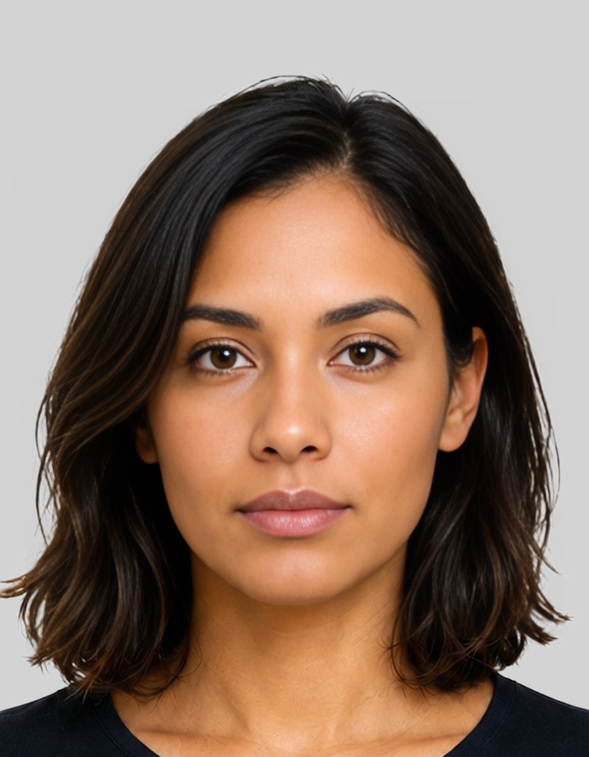 UK London Freedom pass 35x45 mm photo example — 35×45mm light_grey background, AI-processed result