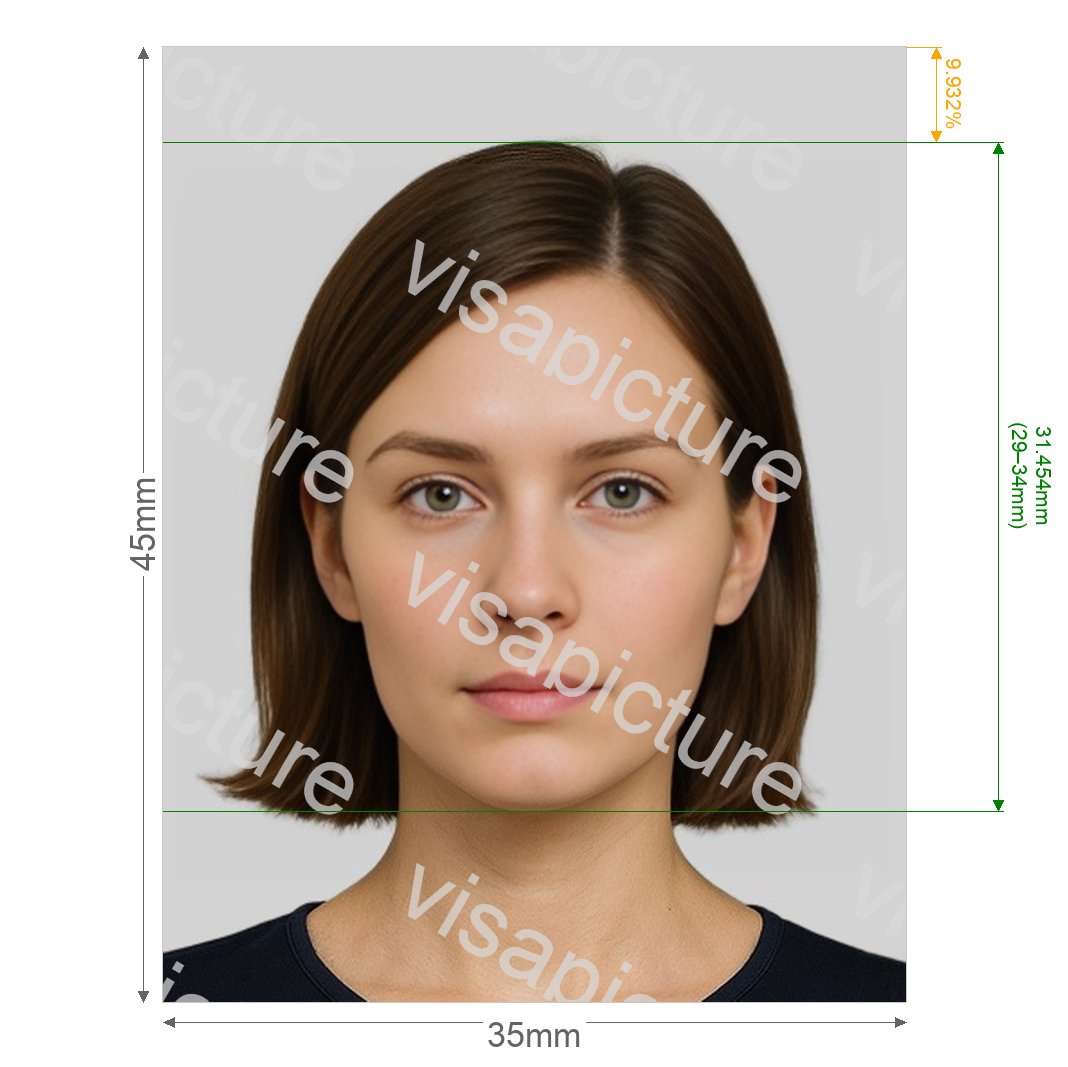 United Kingdom UK Railcard 35x45 mm photo after processing - compliant 35.0x45.0mm result