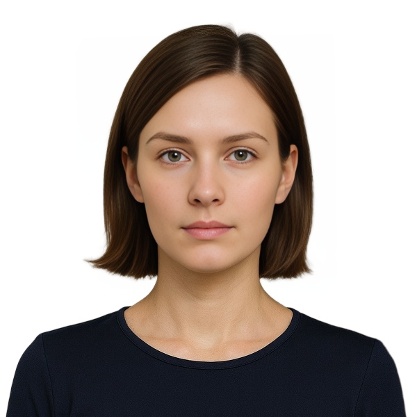 Professional US passport photo 2x2 inch - white background, perfect sizing, government compliant