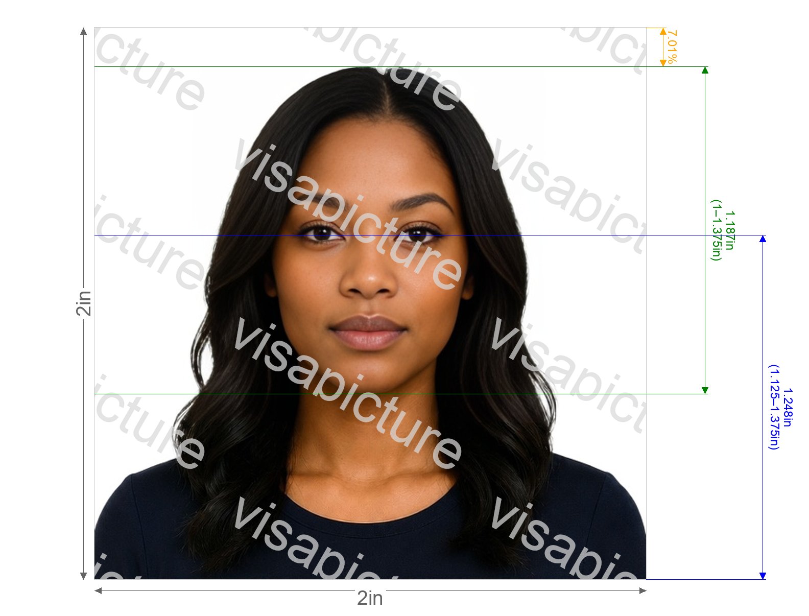 Dv Photo Example US Diversity Visa (DV) Lottery 2x2 inch (600x... | VisaPics