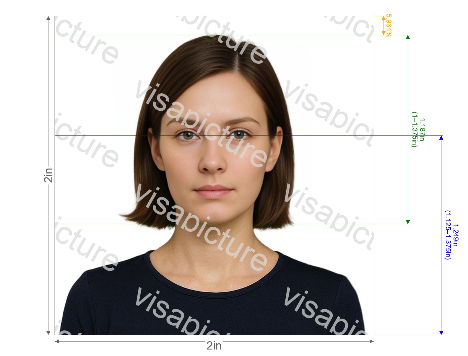 Vietnam Vietnam visa 2x2 inch (5.08x5.08 cm) photo after processing - compliant 50.8x50.8mm result