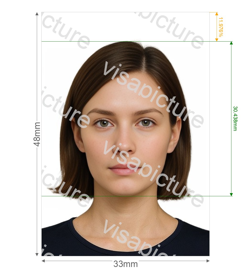 China China K Visa (STEM talent) 33x48 mm photo after processing - compliant 33.0x48.0mm result