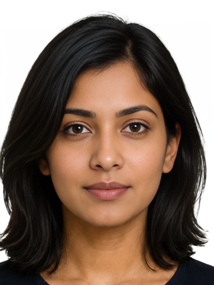 Brazil SPTrans Bilhete Único 3x4 cm photo example — 30×40mm white background, AI-processed result